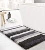 Grey Stripe Microfibre 30x18 Inches AntiSkid Bath Mat