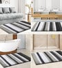 Grey Stripe Microfibre 30x18 Inches AntiSkid Bath Mat