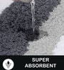 Grey Stripe Microfibre 30x18 Inches AntiSkid Bath Mat