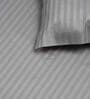 Grey Striped 210 TC Satin King Sized Bed Sheets with 2 Pillow Covers