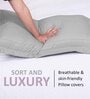 Grey Striped 210 TC Cotton Pillow Covers (Set of 2)