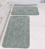Grey Traditional Cotton 17x25 Inches AntiSkid (Set of 2) Bath Mats