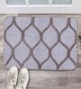 Grey Abstract Microfibre 26x18 Inches AntiSkid Bath Mat