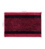 Red Striped Polyester Blend 21x13 Inches Antiskid Bath Mat (2Pcs)