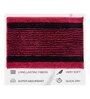 Red Striped Polyester Blend 21x13 Inches Antiskid Bath Mat (2Pcs)
