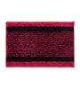 Red Striped Polyester Blend 21x13 Inches Antiskid Bath Mat (2Pcs)