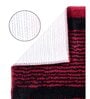 Red Striped Polyester Blend 21x13 Inches Antiskid Bath Mat (2Pcs)