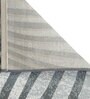 Grey Stripes Blended Linen 3 ft x 5 ft Machine Made Carpet
