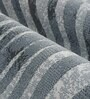 Grey Stripes Blended Linen 3 ft x 5 ft Machine Made Carpet