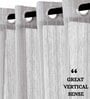Grey Stripes Linen Stripes 5ft Sheer Eyelet Window Curtain (1 Pc)