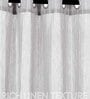 Grey Stripes Linen Stripes 5ft Sheer Eyelet Window Curtain (1 Pc)