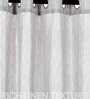 Grey Stripes Linen Stripes 9ft Sheer Eyelet Longdoor Curtain (1 Pc)
