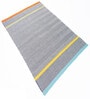 Grey Stripes Wool And Flax And Cotton 8X5 Feet Hand Woven Carpet