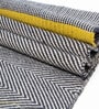 Grey Stripes Wool And Flax And Cotton 8X5 Feet Hand Woven Carpet