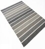 Grey Stripes Wool And Linen And Cotton 8X5 Feet Hand Woven Carpet