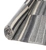 Grey Stripes Wool 7X6 Feet Hand Woven Carpet