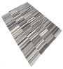 Grey Stripes Wool 7X6 Feet Hand Woven Carpet