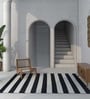 Grey Stripes Wool 8 ft x 10 ft Hand Knotted Carpet