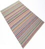 Grey Stripes Wool 8X5 Feet Hand Woven Carpet