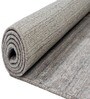 Grey Stripes Wool 8X5 Feet Handloom Carpet