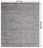 Grey Stripes Wool 8X5 Feet Handloom Carpet