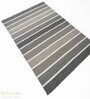 Grey Stripes Wool And Viscose 5 ft x 7 ft Hand Woven Carpet