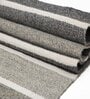 Grey Stripes Wool And Viscose 5 ft x 7 ft Hand Woven Carpet