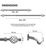 Grey Swirl Iron Expandable 2 Curtain Rod with Accessories ( 36 to 66 Inches)