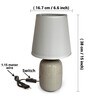 Classic Grey Fabric Shade Night Lamp With Ceramic Base