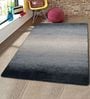 Grey Abstract Microfibre 5 ft x 7 ft Hand Woven Carpet