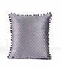 Grey Textured Velvet 16 x 16 Inches Cushion Covers (Set of 5)