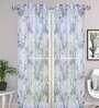 Grey Tissue Semisheer 7 Feet Eyelet Curtain (Set of 2)