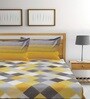 Grey Geometric 120 TC 100% Cotton Queen Bedsheet With 2 Pillow Covers