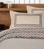 Grey Geometric 144 TC 100% Cotton King Sized Bed Sheets with 2 Pillow Covers