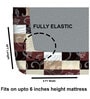 Brown and Beige Geometric 200 TC 100% Cotton Queen Size Fitted Bedsheet with 2 Pillow Covers