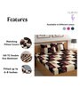 Brown and Beige Geometric 200 TC 100% Cotton Queen Size Fitted Bedsheet with 2 Pillow Covers