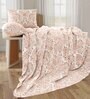 Grey & Maroon Traditional 200 TC 100% Cotton Queen Size Bed Sheets with 2 Pillow Covers Serenity  Collection