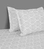 Grey Traditional 200 TC Cotton Double Bedsheet with 2 Pillow covers