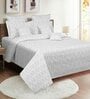 Grey Traditional 200 TC Cotton Double Bedsheet with 2 Pillow covers