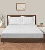 Grey Traditional 200 TC Cotton Fitted Double Bedsheet with 2 pillow cover