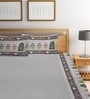 Grey Traditional 300 TC Cotton King Sized Bed Sheets with 2 Pillow Covers