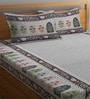 Grey Traditional 300 TC Cotton King Sized Bed Sheets with 2 Pillow Covers