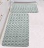Grey Geometric Cotton 17x25 Inches AntiSkid (Set of 2) Bath Mats