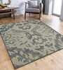 Grey Abstract Cotton 4 Ft X 6 Ft Hand Woven Hand Printed Rug