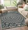 Grey Traditional Cotton 4 ft X 6 ft Hand Woven Hand Printed Rug