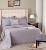 Grey Traditional Cotton and Viscose 7 Pieces Double Bedding Set Grandeur Collection
