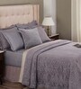 Grey Traditional Cotton and Viscose 7 Pieces Double Bedding Set Grandeur Collection