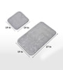Grey Traditional Microfibre 19x27 Inches AntiSkid (Set of 2) Bath Mats