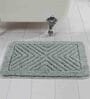Grey Geometric Microfibre 19x27 Inches AntiSkid Bath Mat