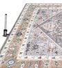 Grey Traditional Polyester 9 ft x 12 ft Machine Made Carpet